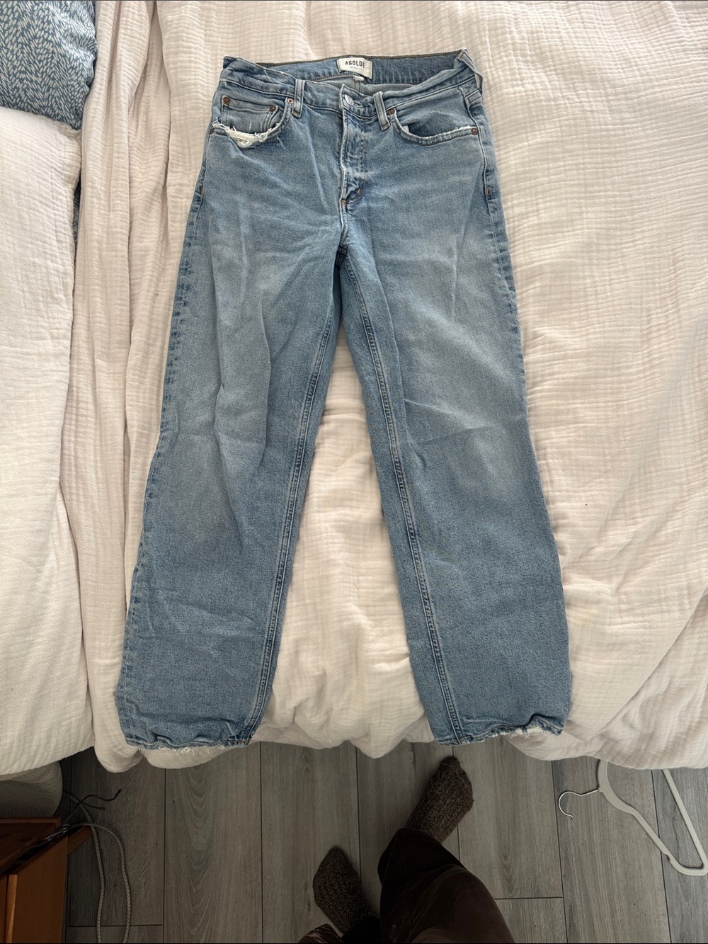 Agolde Light Blue Cropped Ankle Jeans